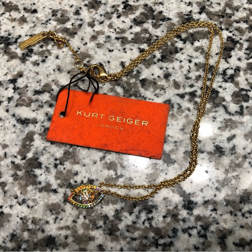 Kurt Geiger London Evil Eye Pendant Necklace LGBT Rainbow